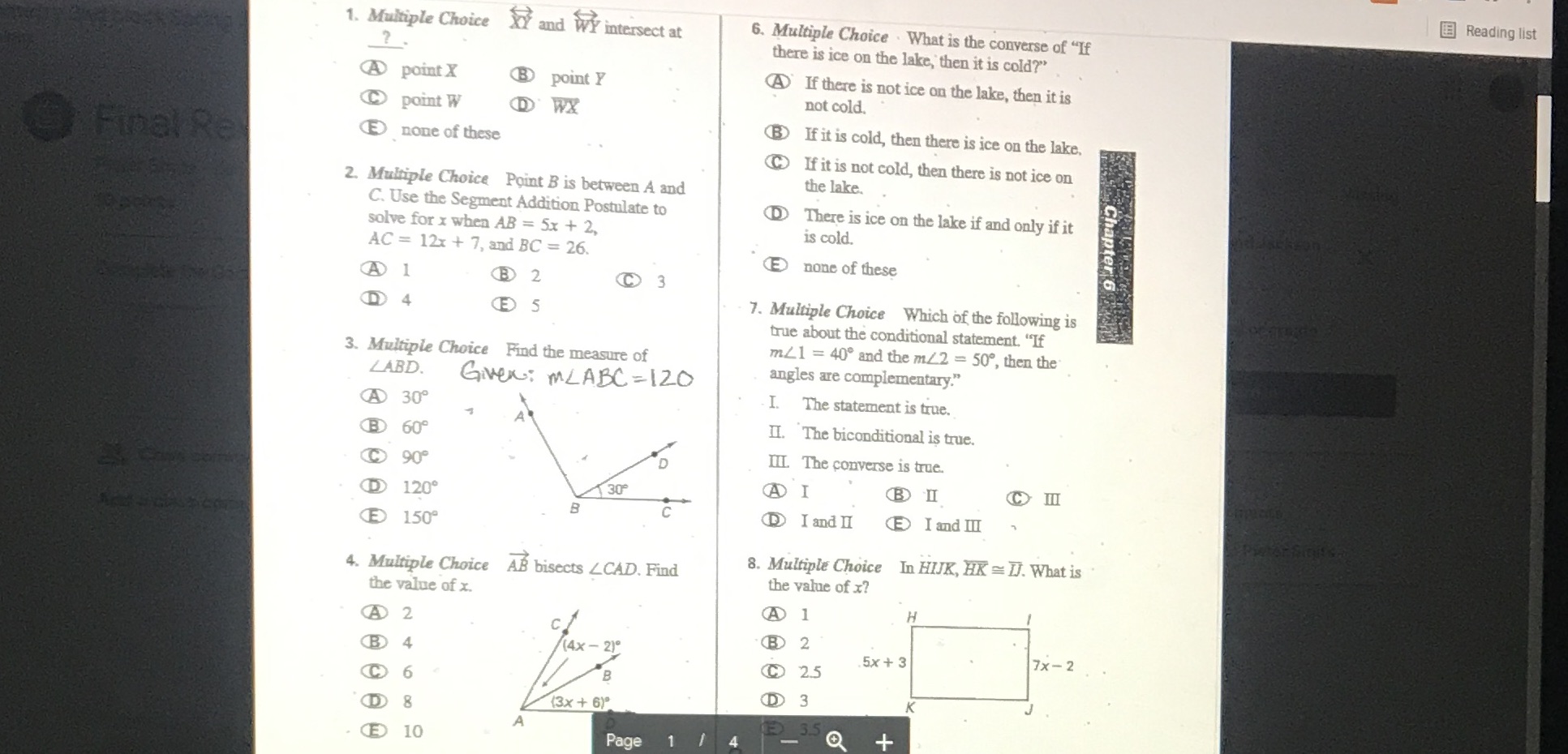 Need answers Reading list 1. Multiple Choice XY