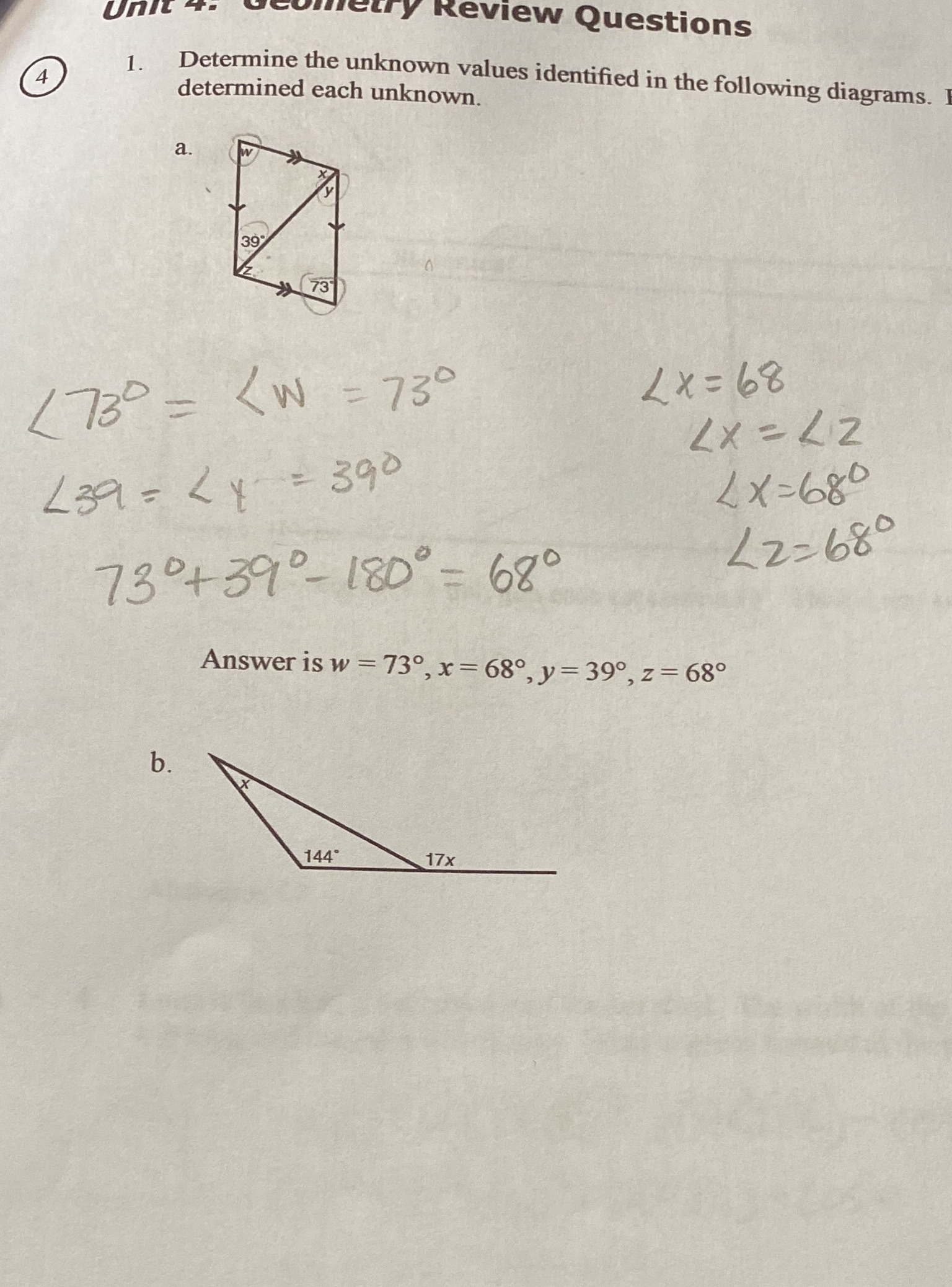 Need a hand with b. Unit try Review Questions 4