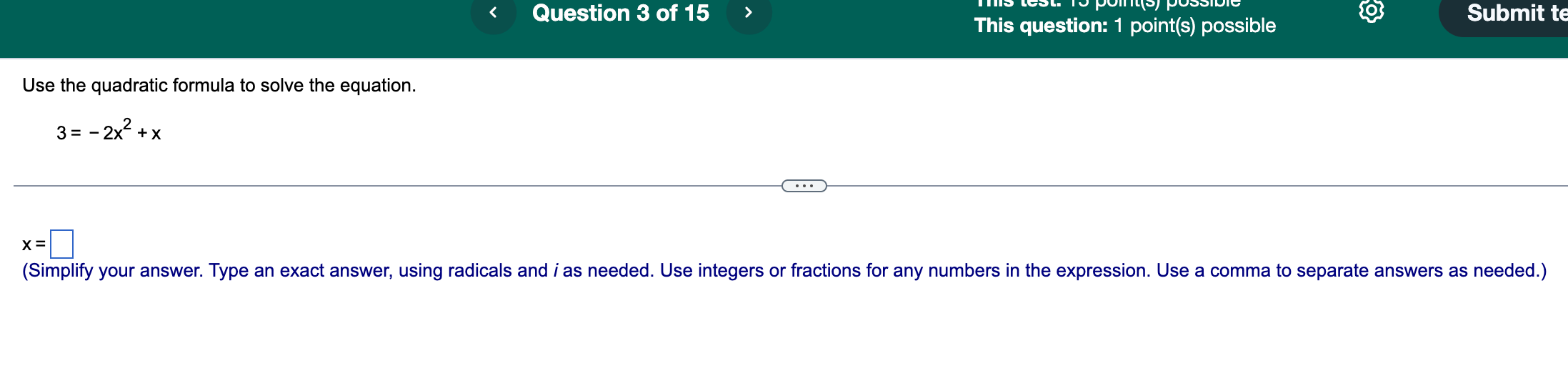 MUST SHOW CALCULATIONS: Use the square root