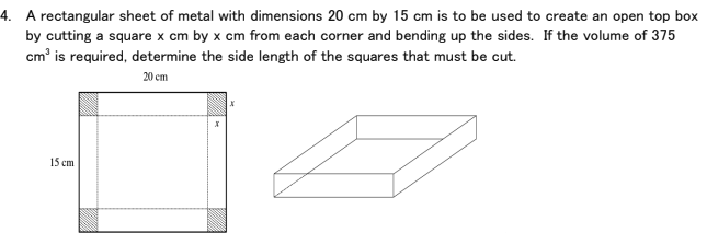 4. A rectangular sheet at metal with dimensiqns