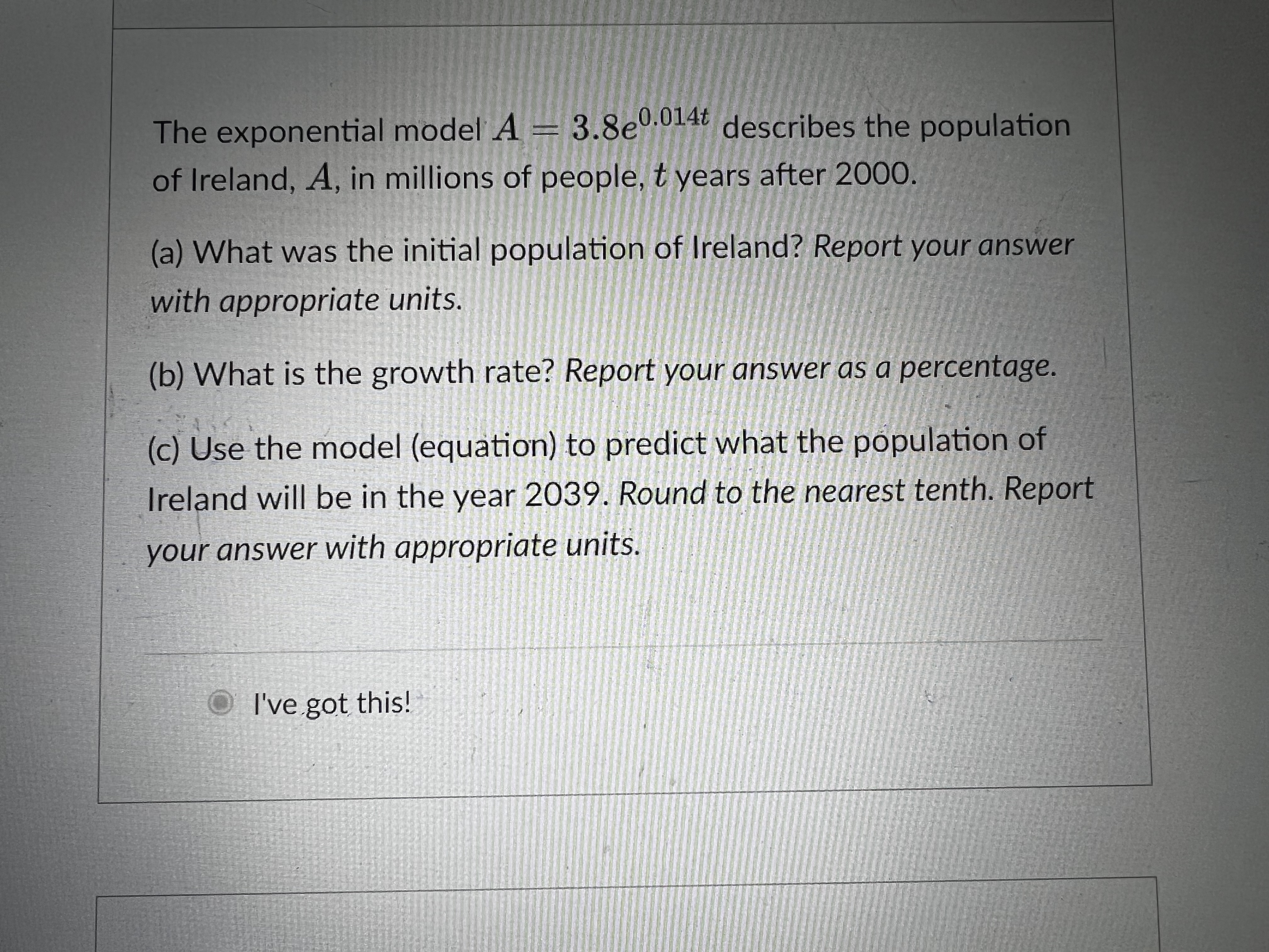 Graph the function g (x) = 3 * - 4 by
