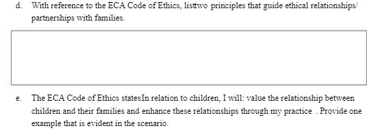 d. With reference to the ECA Code of Ethics,