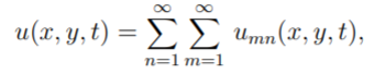 We consider a rectangular membrane \f\fur, y, t)