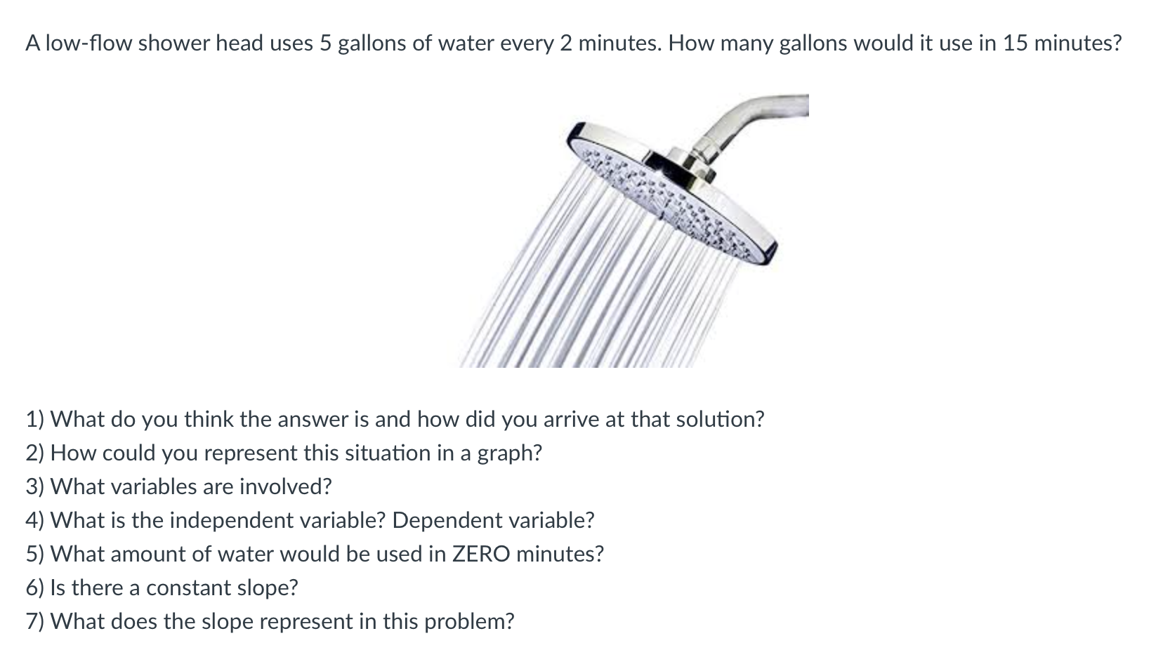 A low-ow shower head uses 5 gallons of water