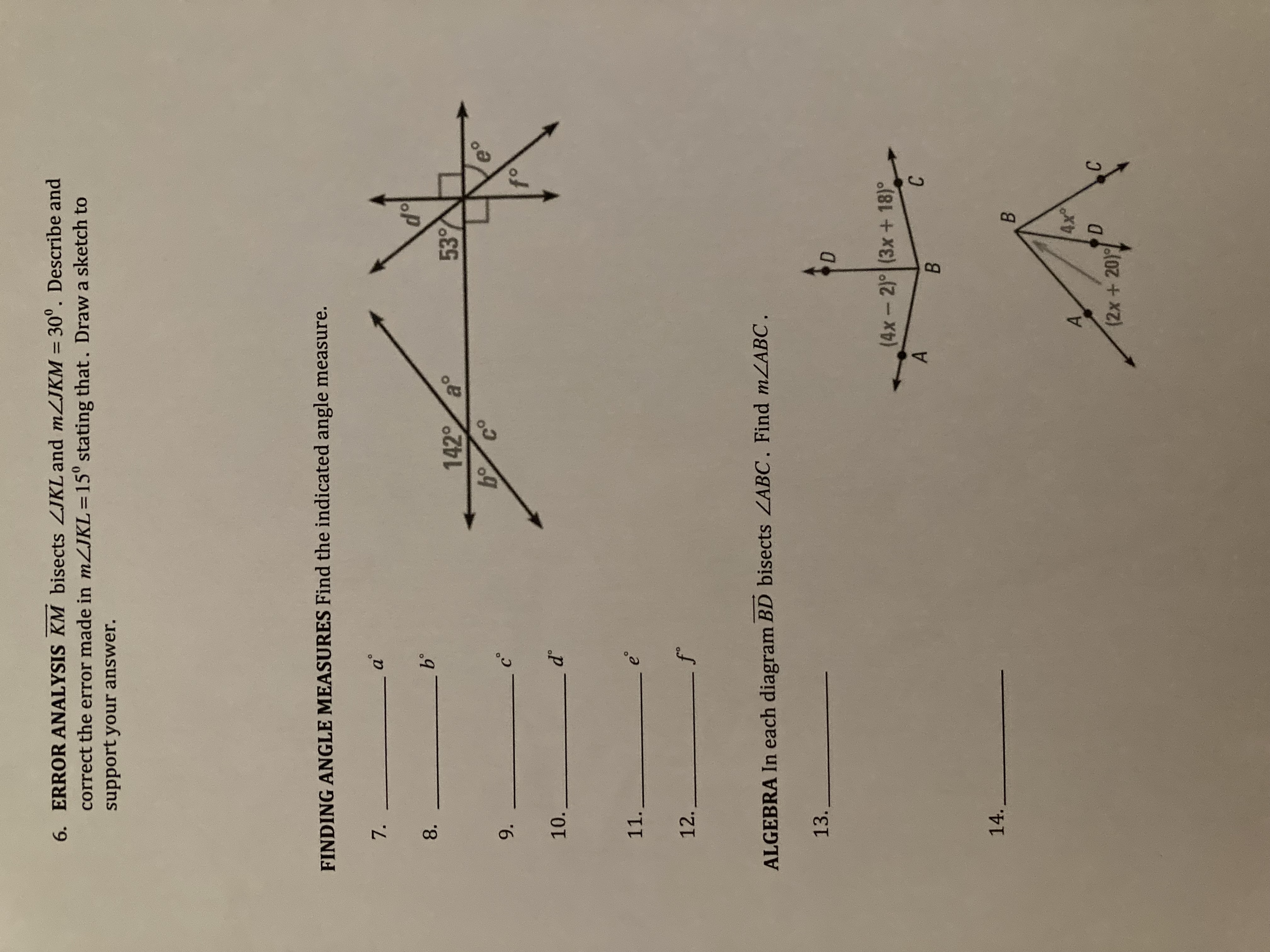 DAY 2 ANGLE ADDITION POSTULATE Find the indicated