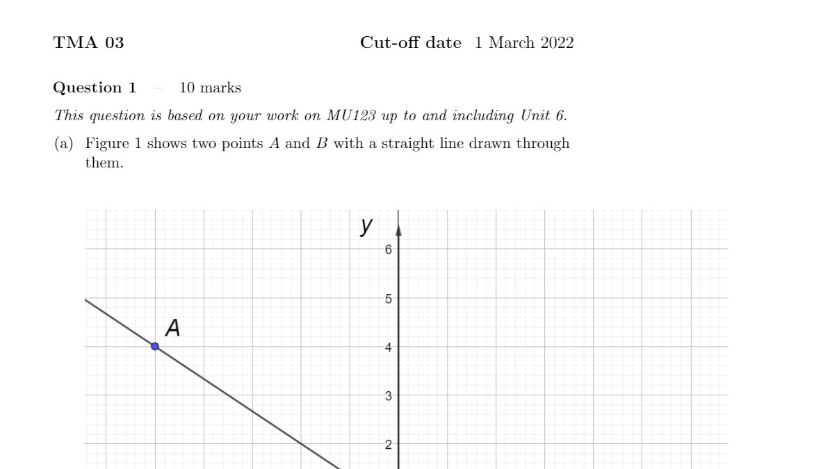 TMA 03 Cut-off date 1 March 2022 Question 1 - 10