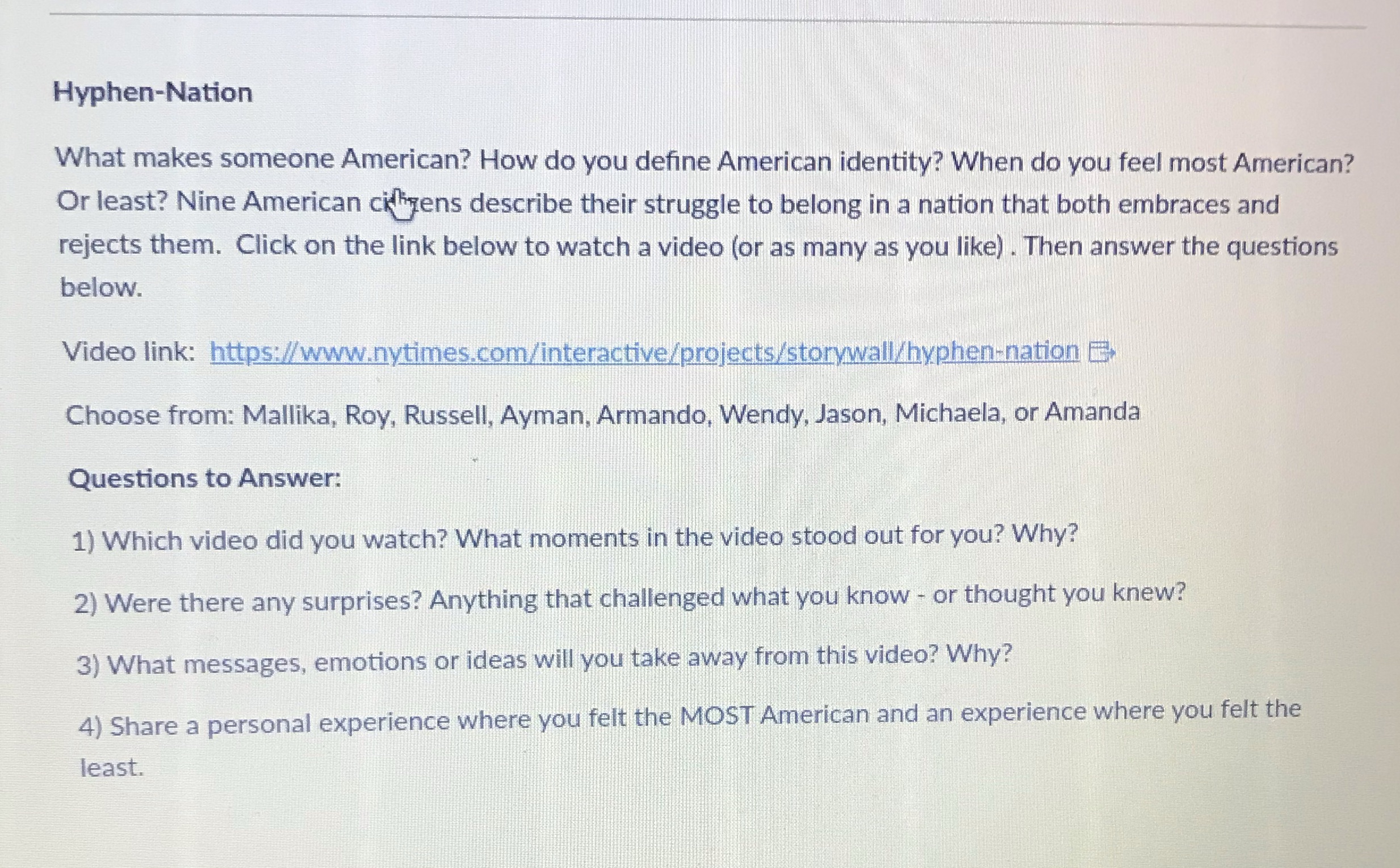 Hyphen-Nation What makes someone American? How do