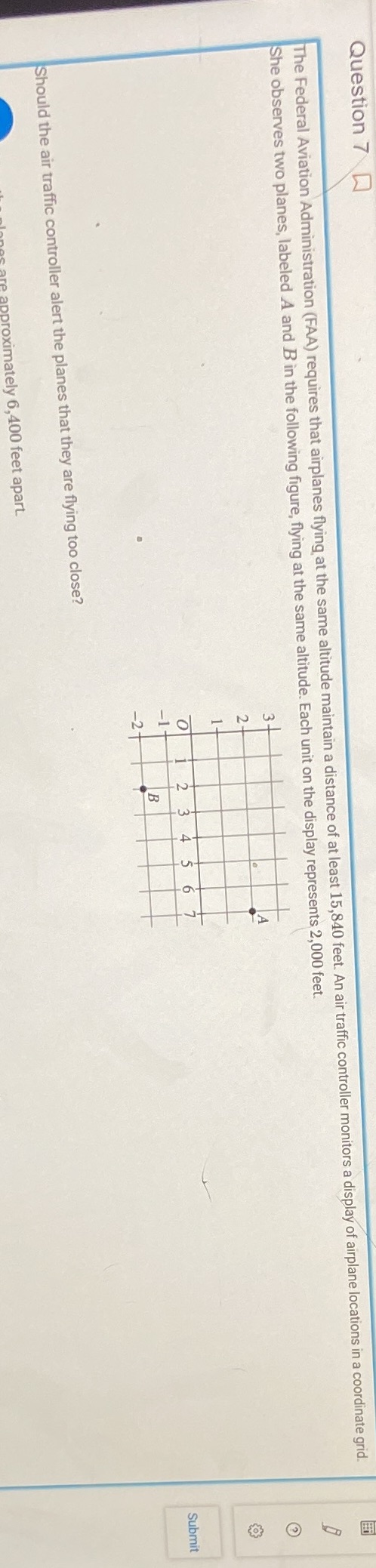 What is the distance beetween point A and point B