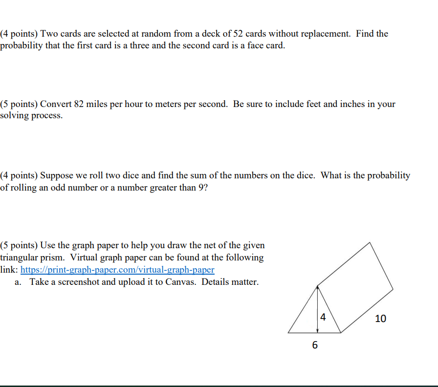 (4 points) Two cards are selected at random from