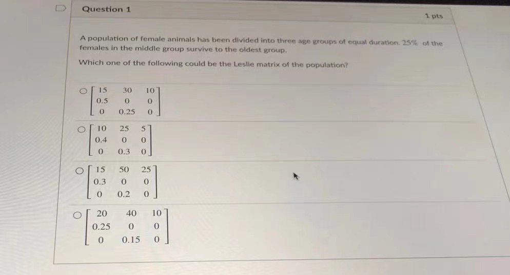 A population of female animals has been divided