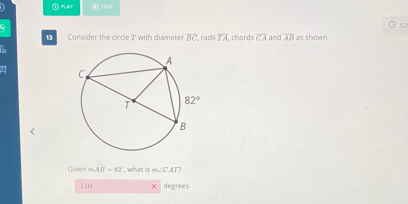 PLAY O STOP 52 13 Consider the circle T with