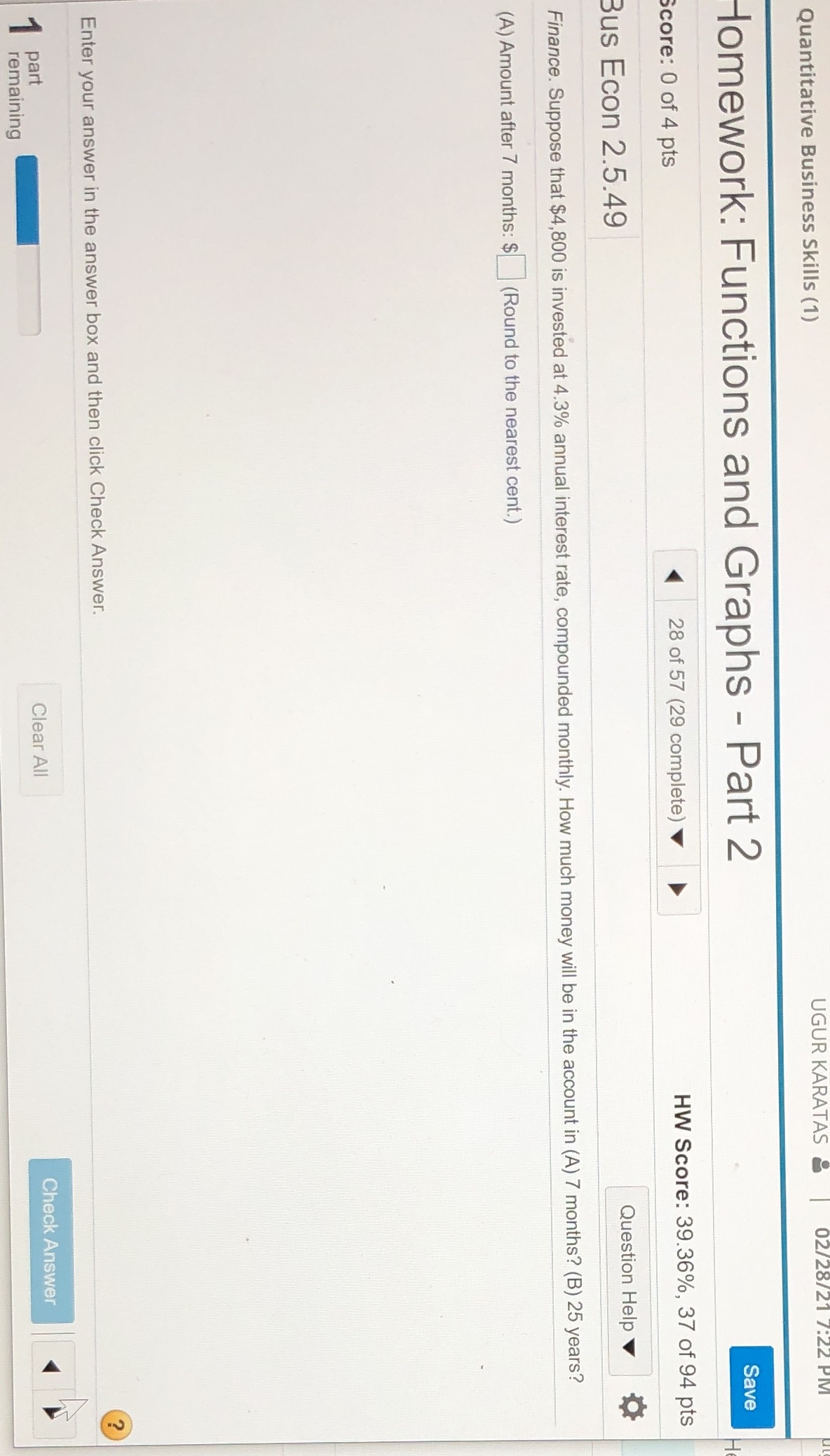 Quantitative Business Skills (1) UGUR KARATAS