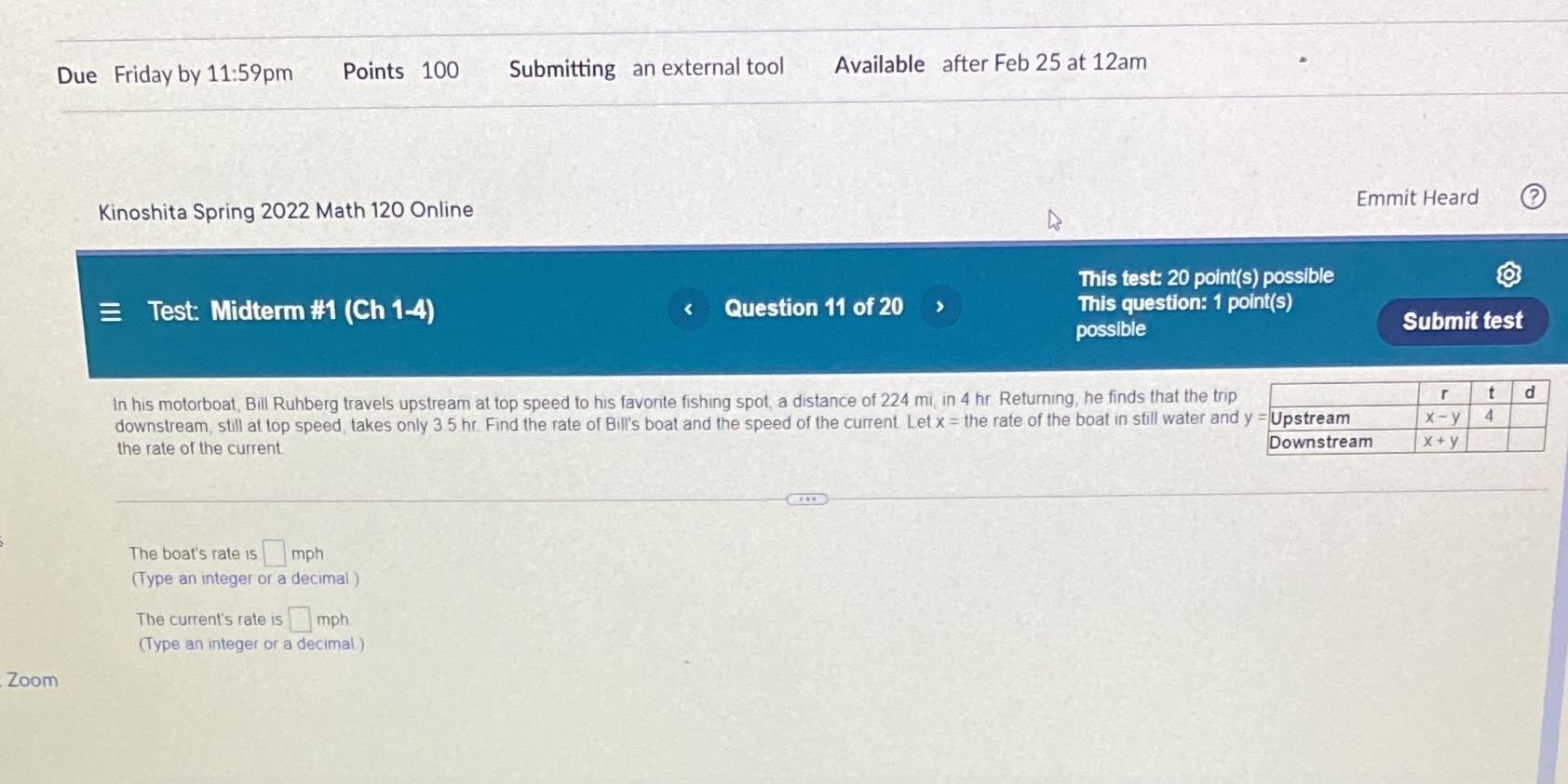 Due Friday by 11:59pm Points 100 Submitting an