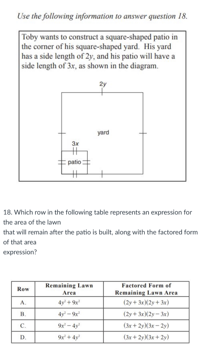 Use the following information to answer question