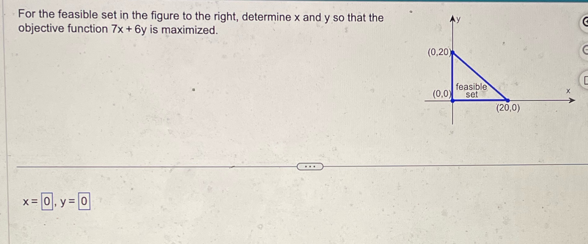 For the feasible set in the figure to the right,