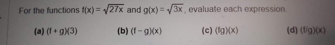 evaluate each expression For the functions f(x) =