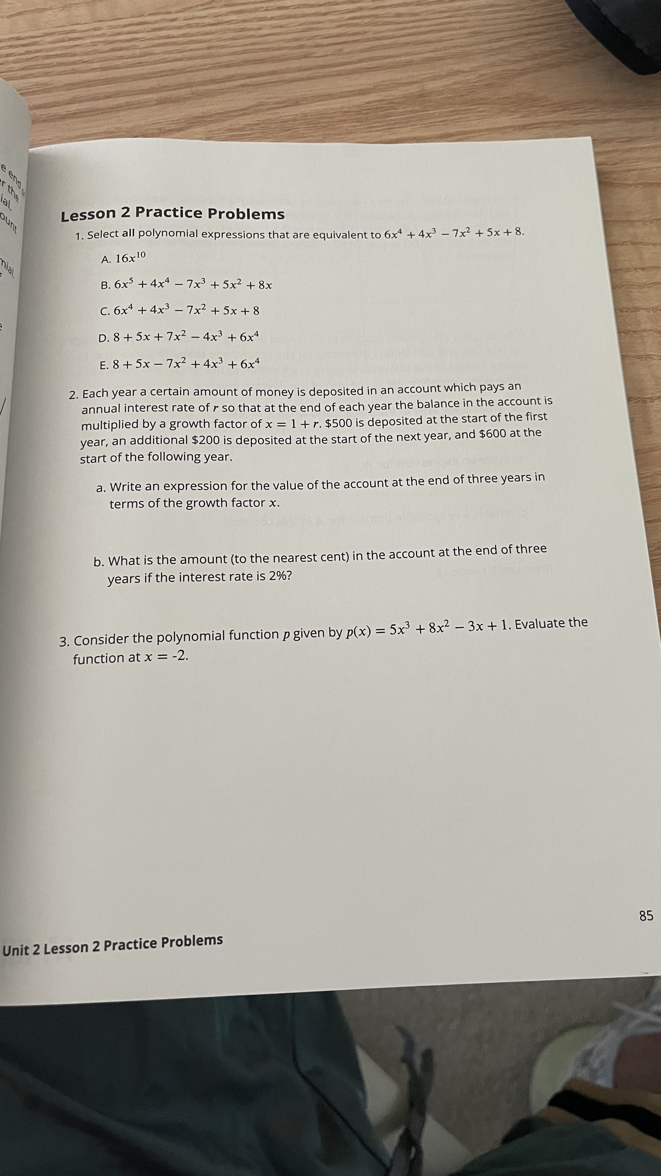 Lesson 2 Practice Problems 1. Select all