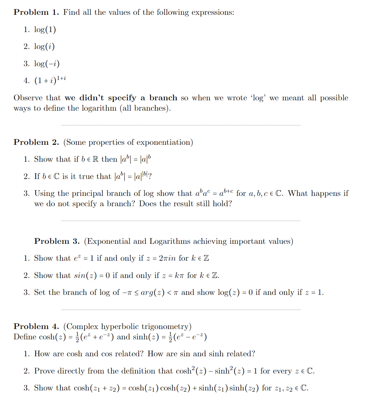 THESE QUESTIONS ARE RELATED TO MAT334: COMPLEX