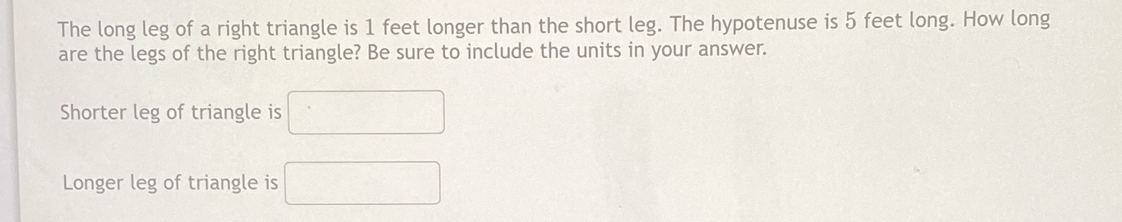 Please answer within 10 minutes The long leg of a
