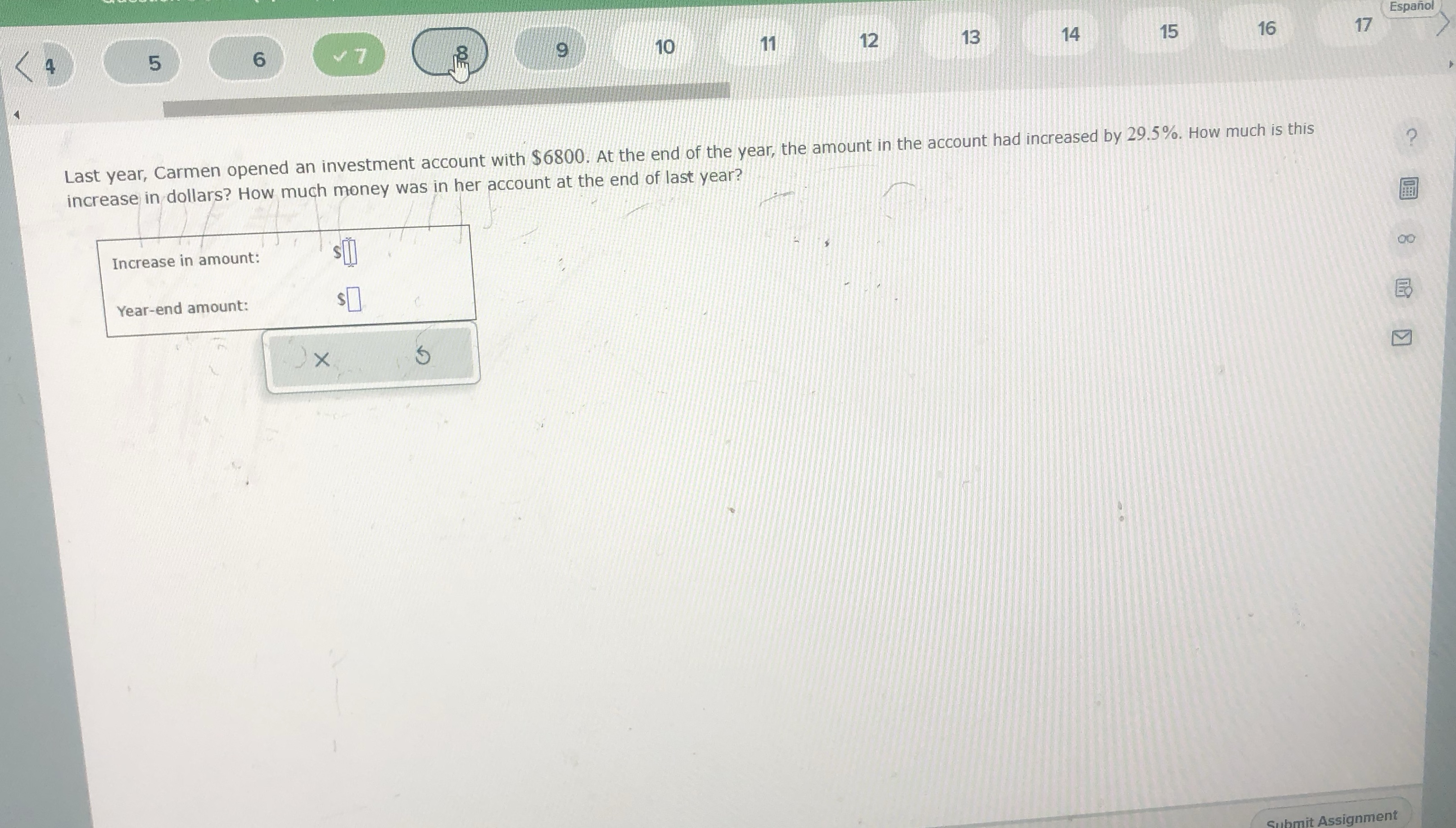 5 6 ( ~ 7 9 10 11 12 13 14 15 Espanol 16 17 Last