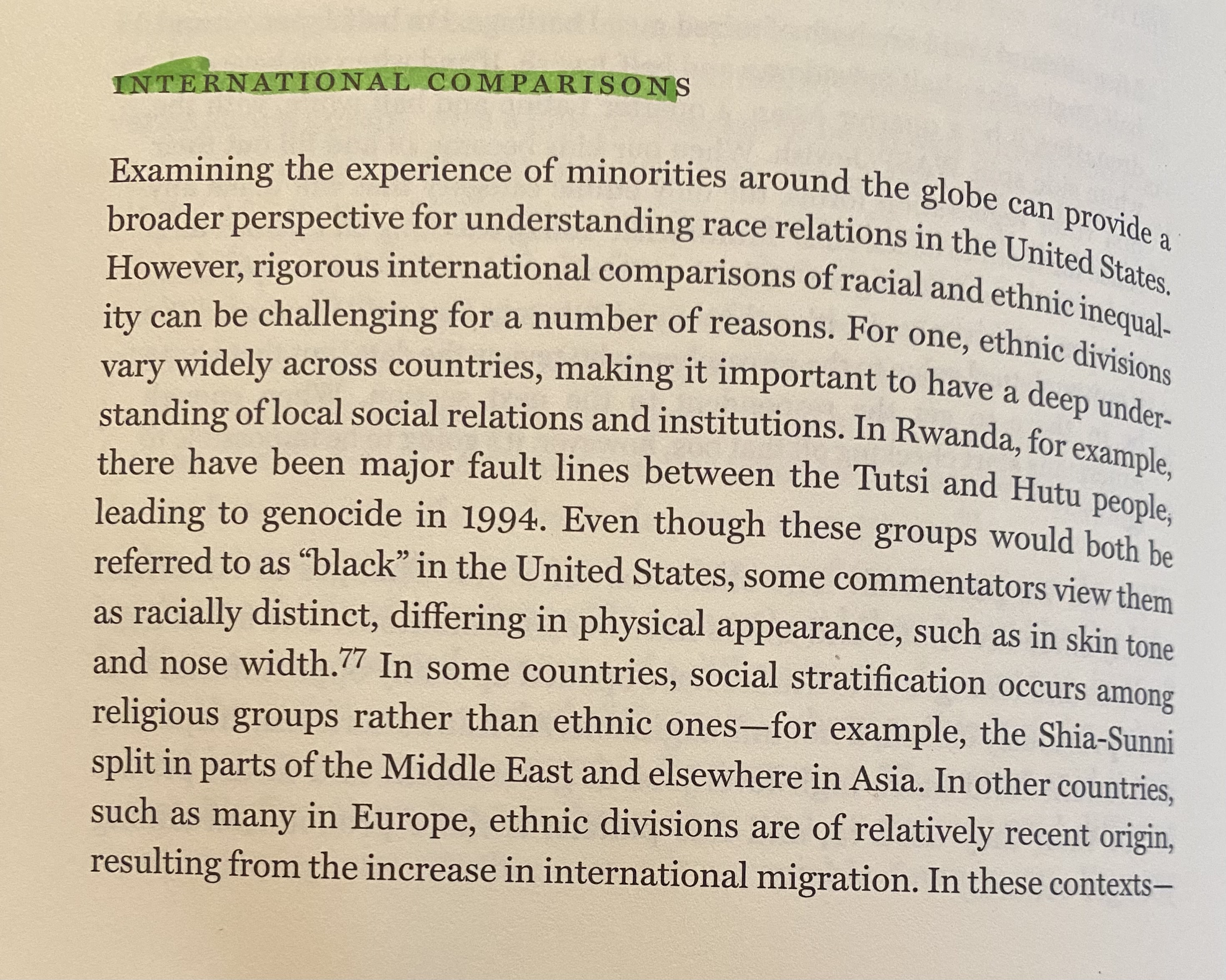 Examining the experience of minorities around the