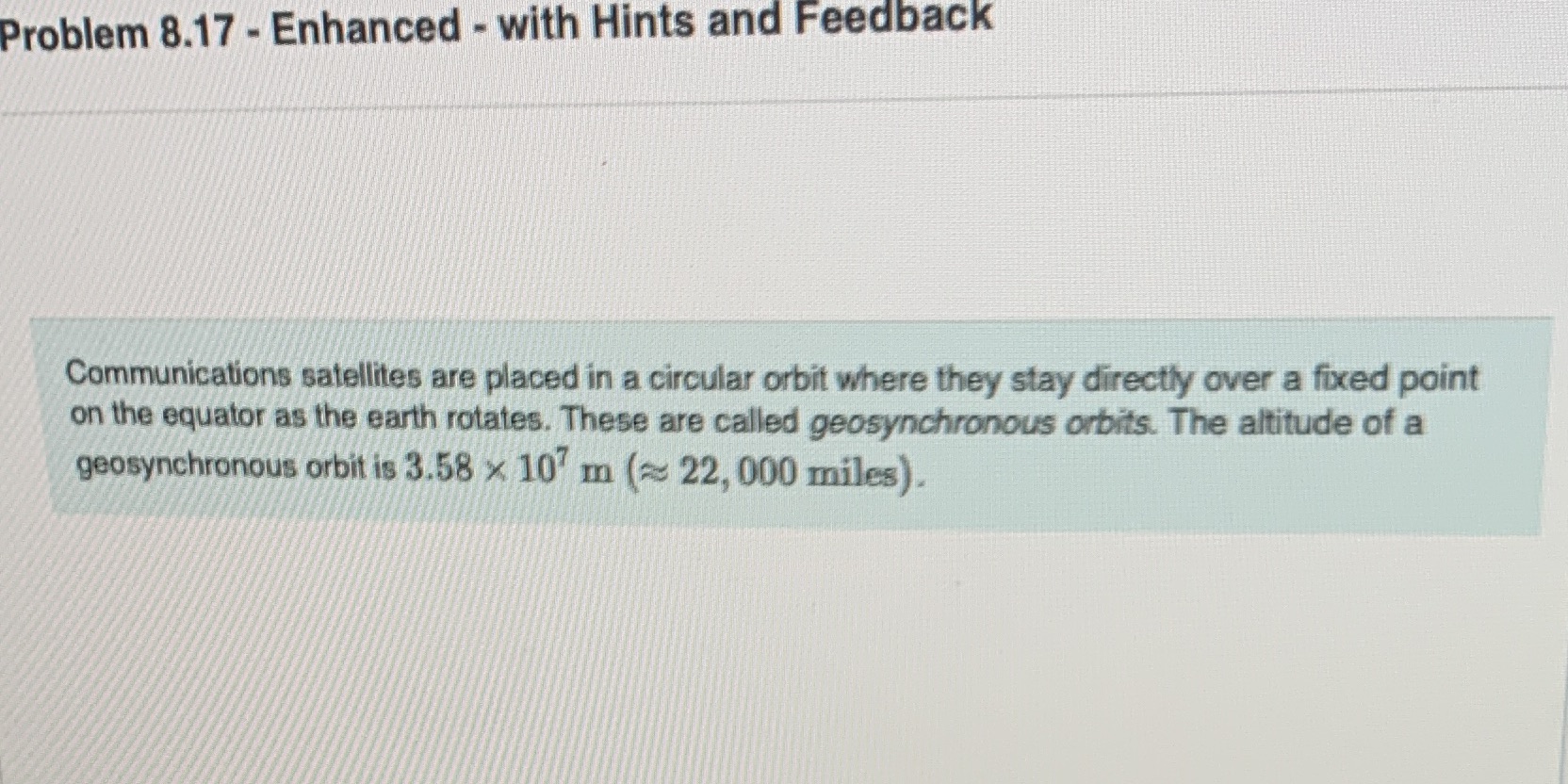 Satellite's period is 24hrs. The value of g at