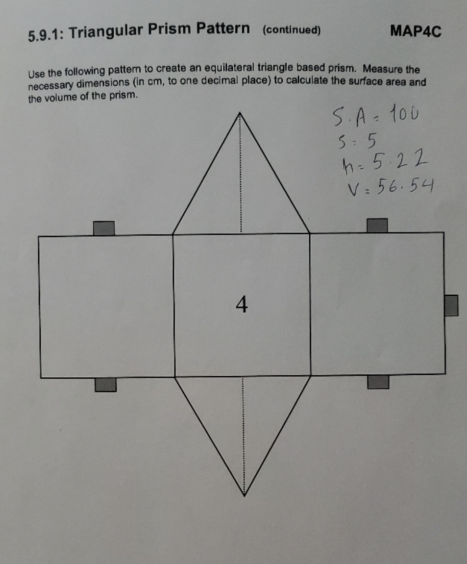 Triangular prism pattern 5.9.1: Triangular Prism