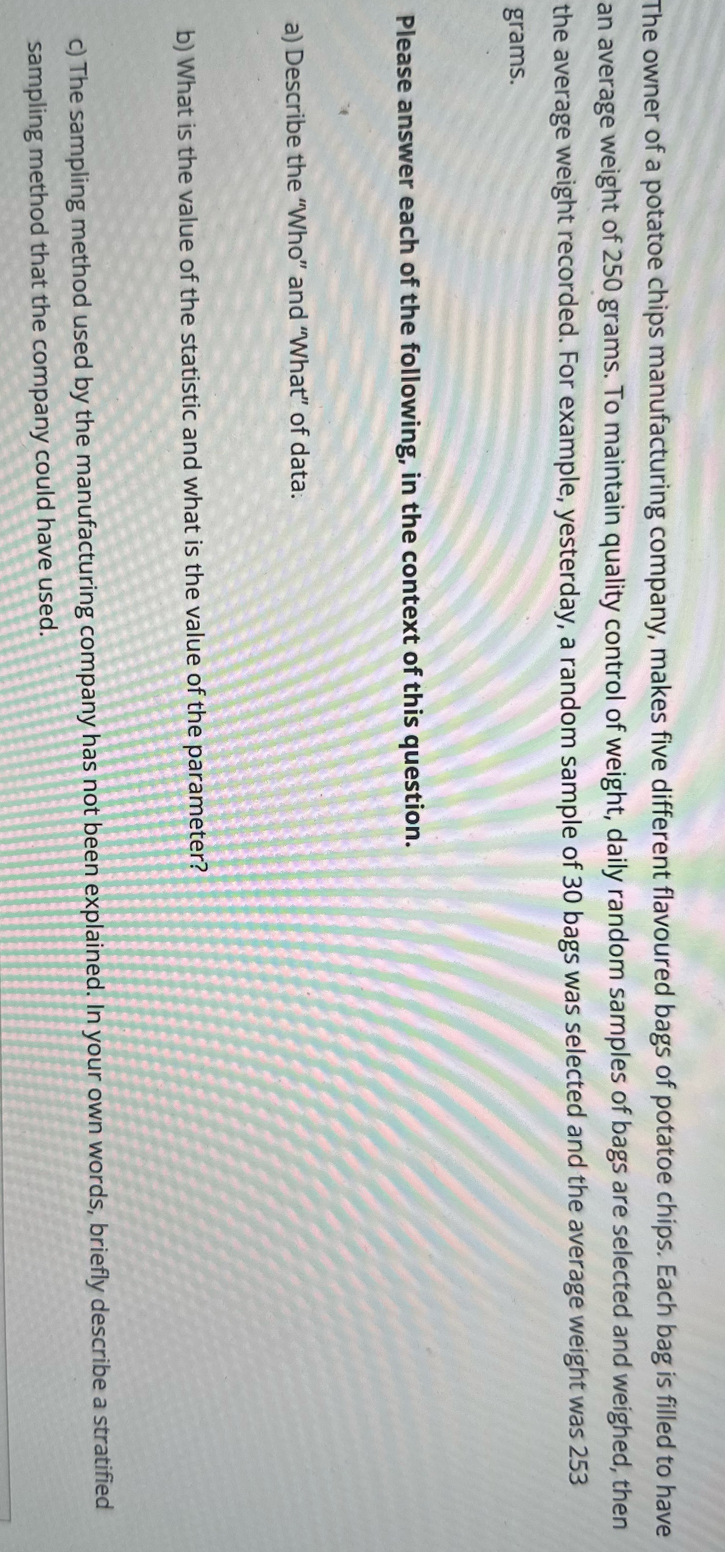 This is quantitative method question The owner of