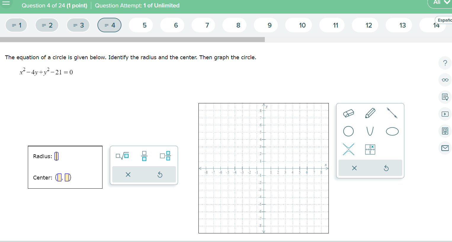 Question 4 of 24 (1 point) | Question Attempt: 1
