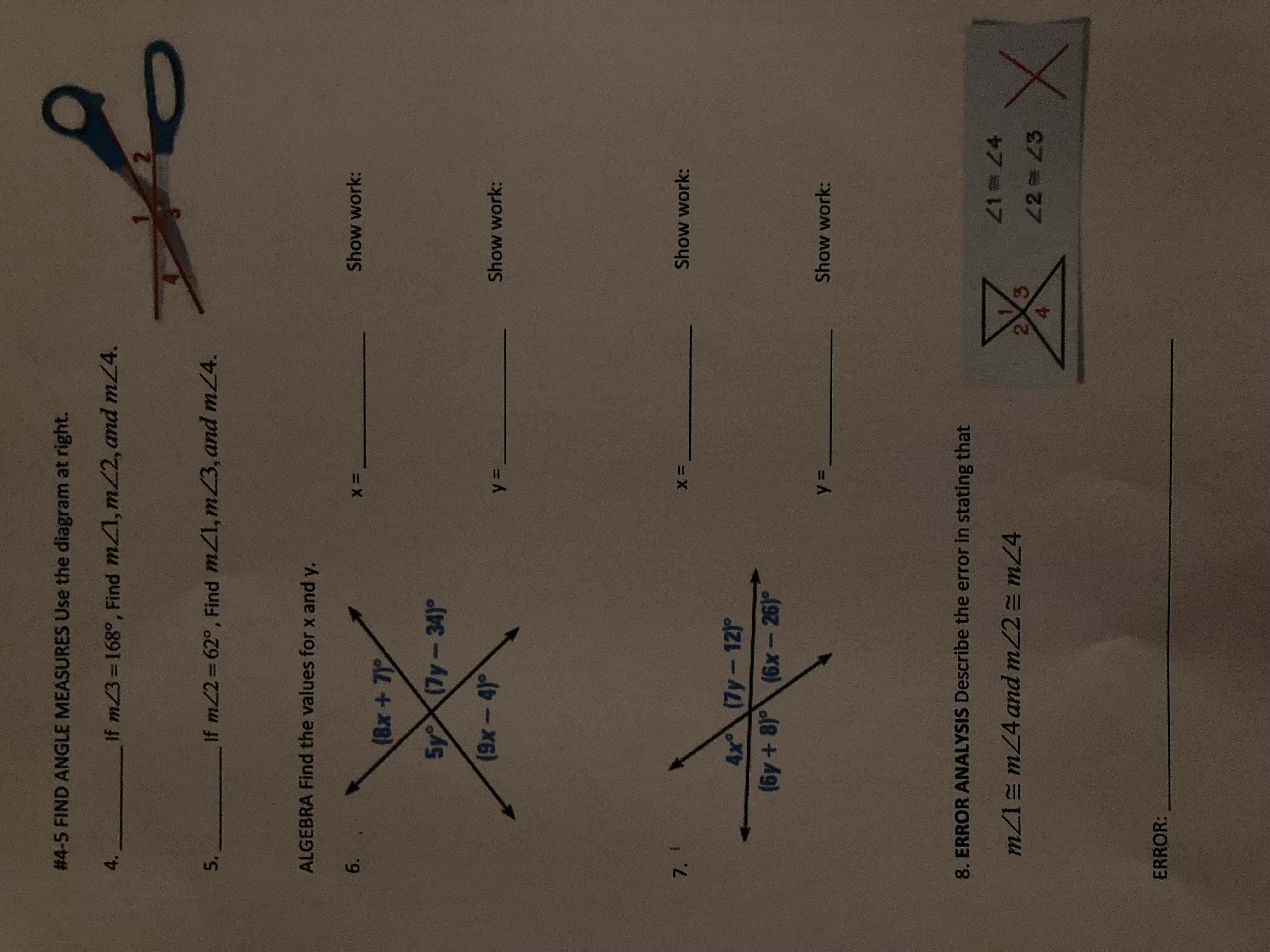 2.7 Problem Set #1-3 IDENTIFYING ANGLES Identify