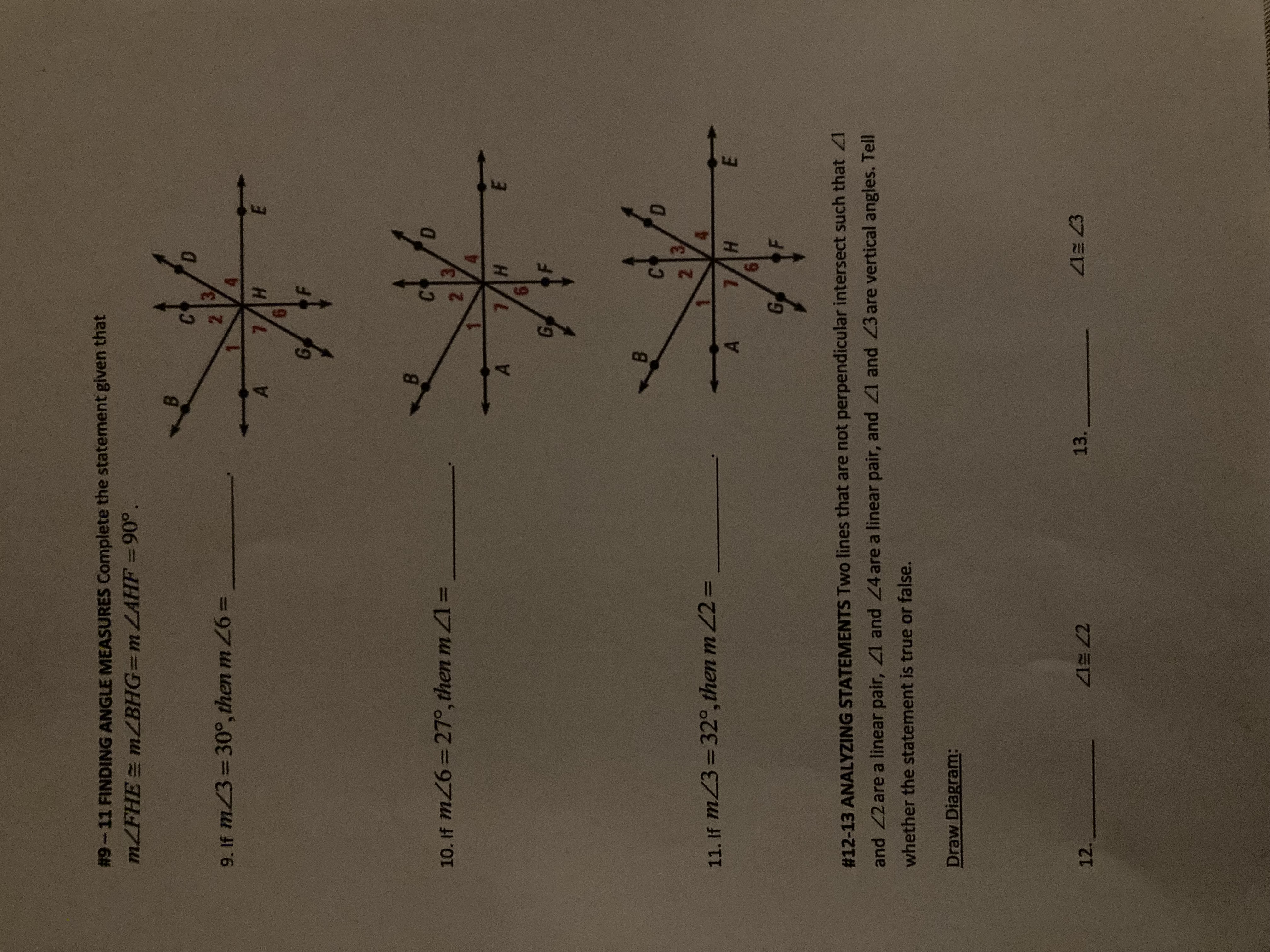 2.7 Problem Set #1-3 IDENTIFYING ANGLES Identify