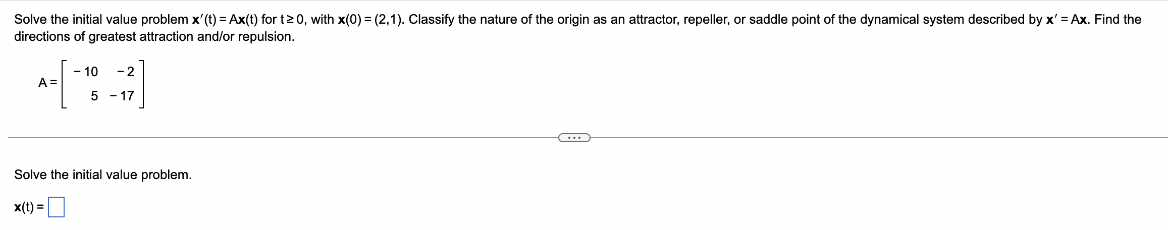 Find the steadystate vector for the matrix below.
