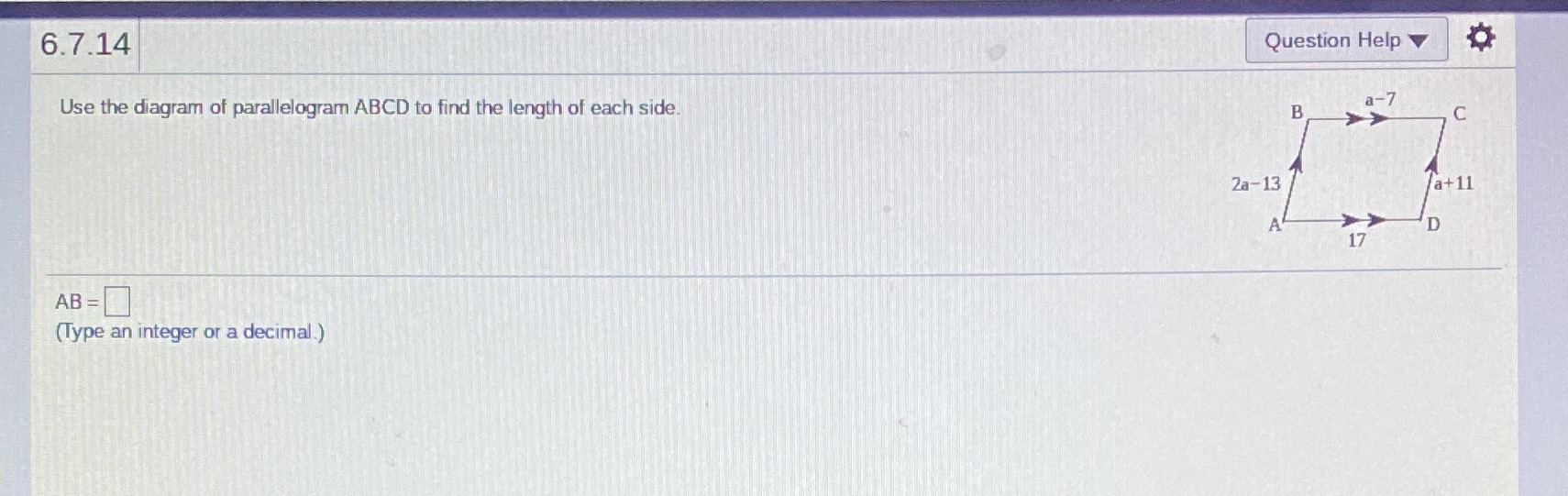 Question 8 6.7.14 Question Help Use the diagram