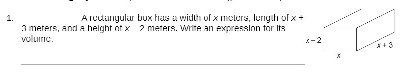 1.- - x u z A rectangular box has a width of x