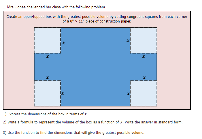 1. Mrs. Jones challenged her class with the