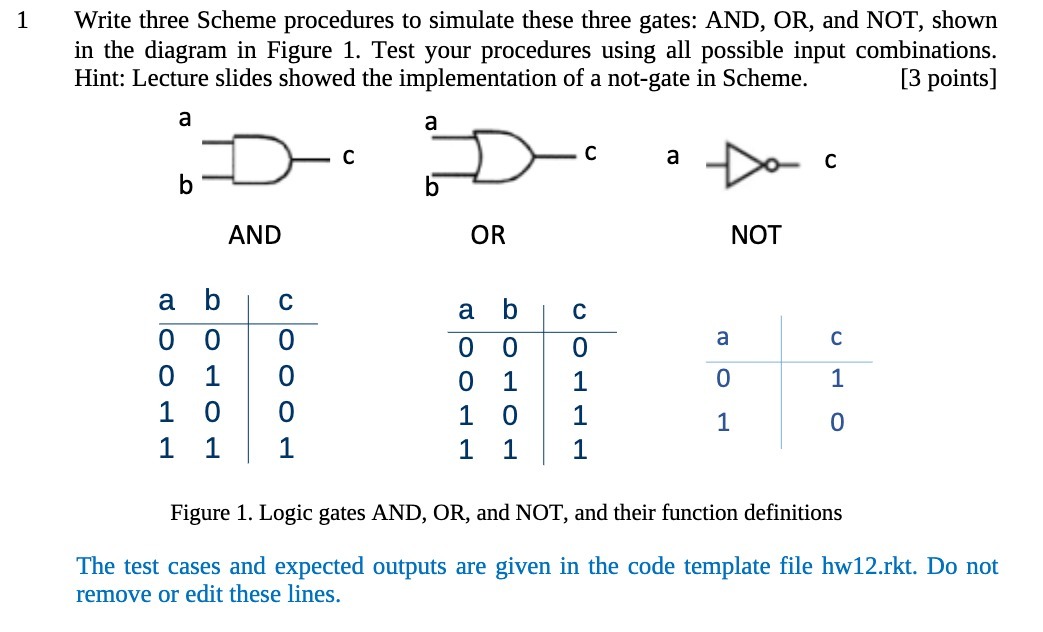 1 Write three Scheme procedures to simulate these