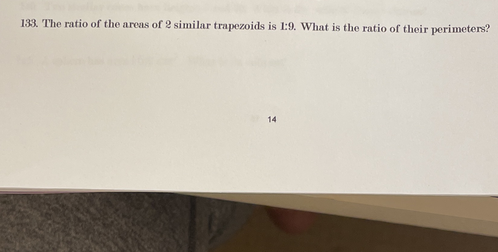 133. The ratio of the ems of 2 similar trapezoids