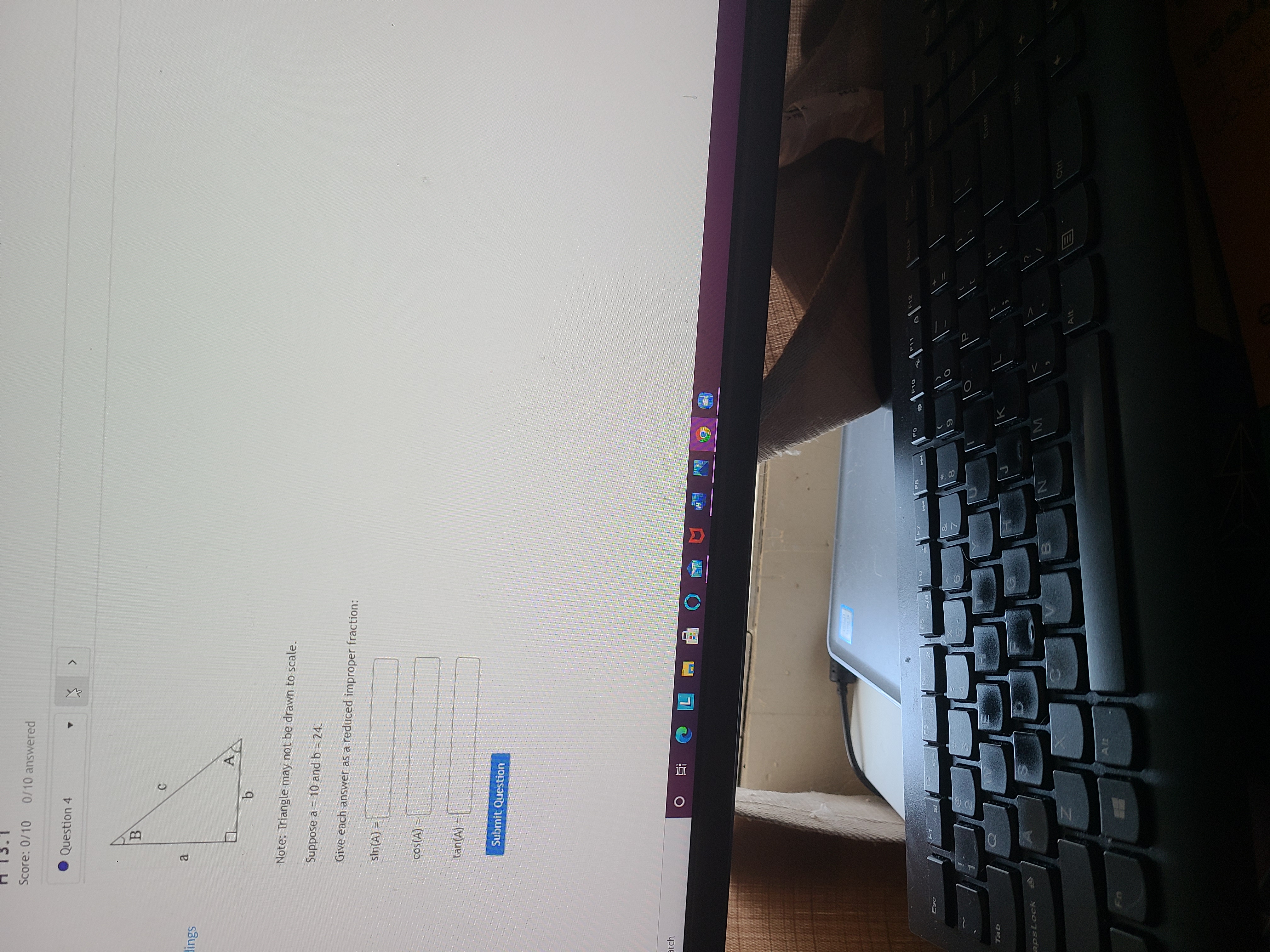 Score: 0/10 0/10 answered Question 4 Ings AC b