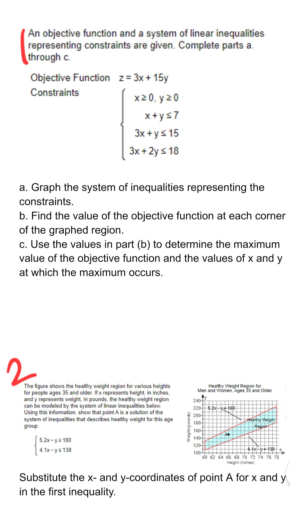 linear inequalities An objective function and a