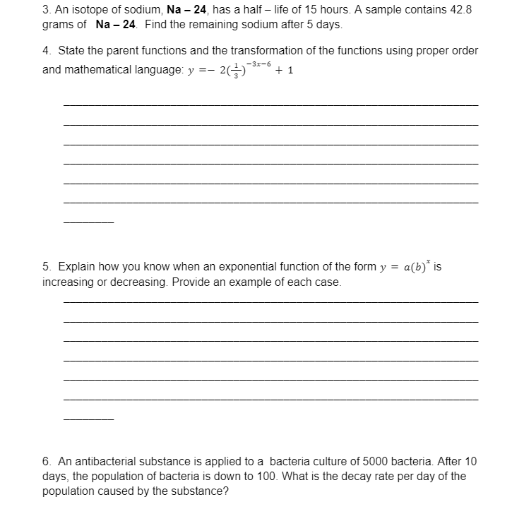 Please answer all questions and show your work