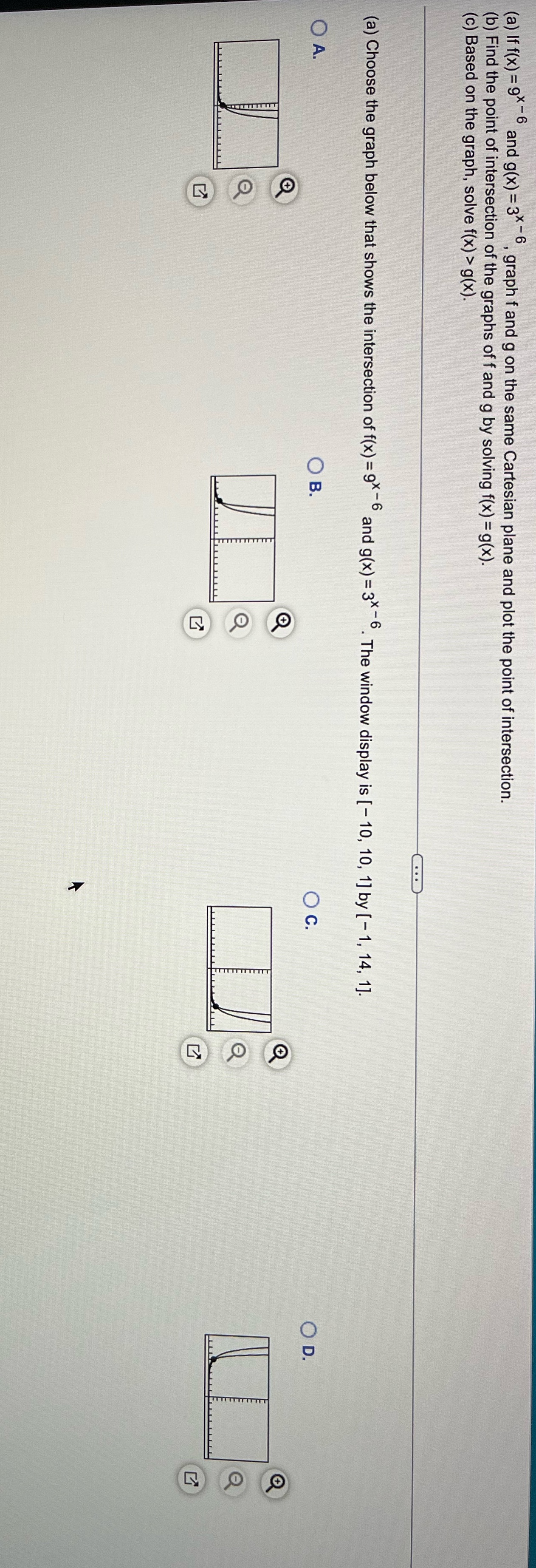 (a) If f(x) = 9% -and g(x) = 3", graph f and g on