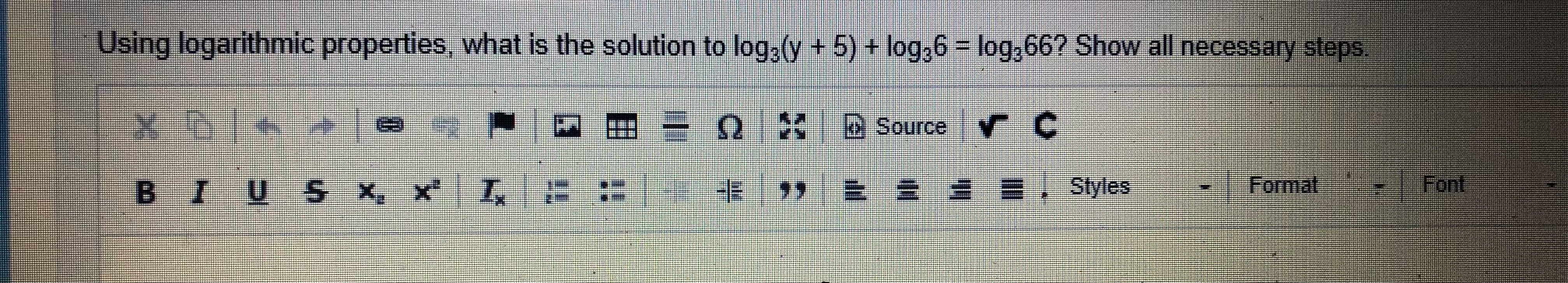 Using logarithmic properties, what is the