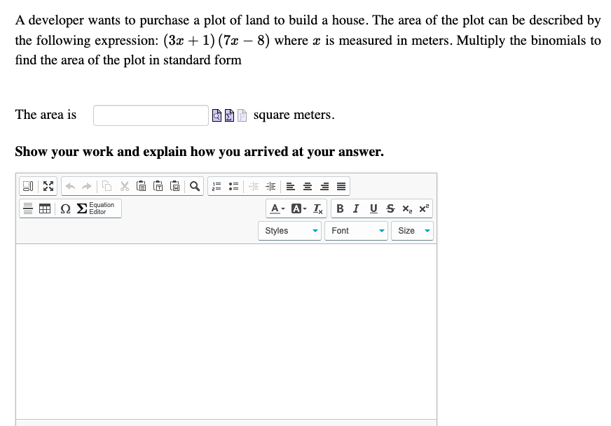 A developer wants to purchase a plot of land to
