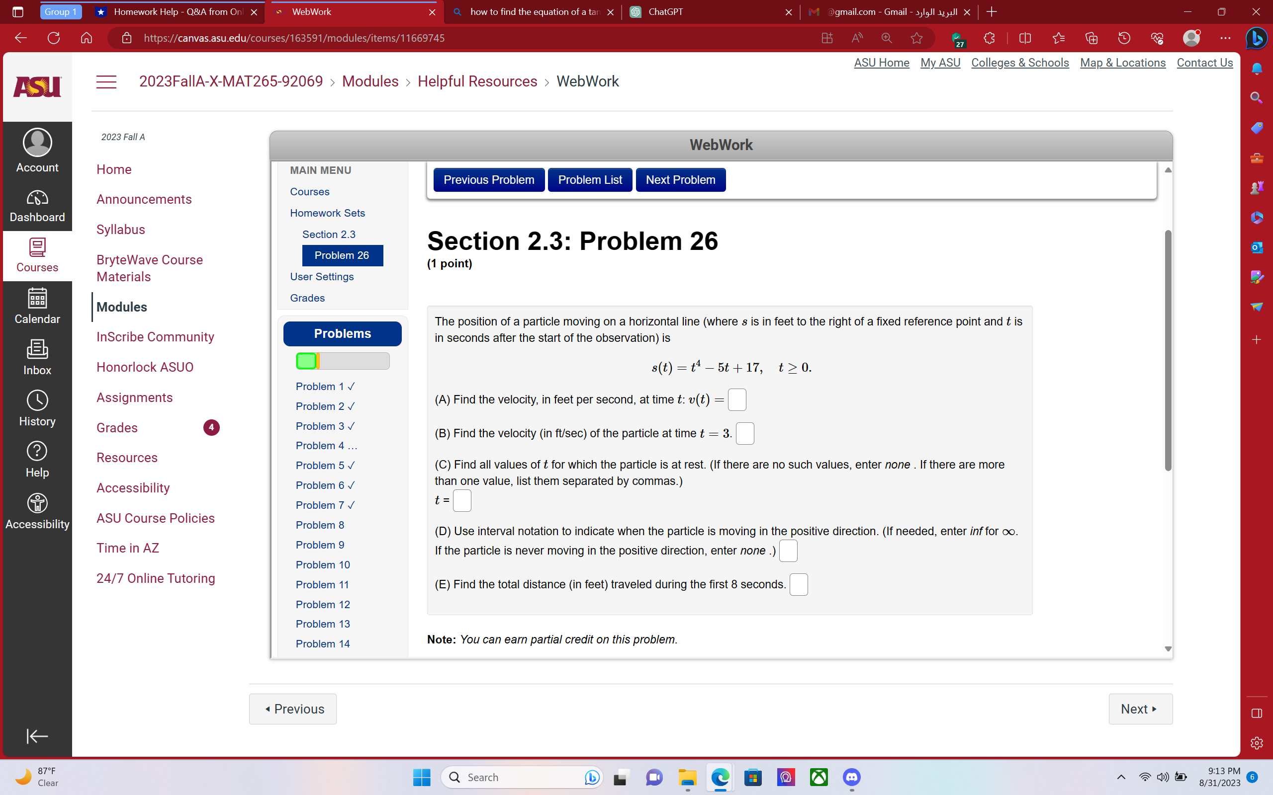 Group 1 Homework Help - Q&A from Onl x WebWork x