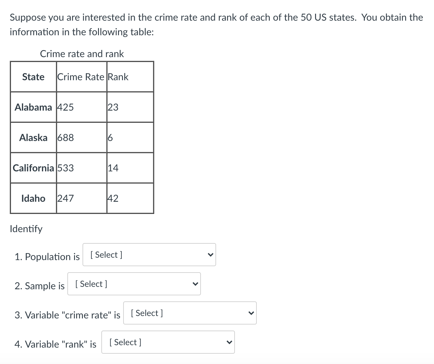 1 Suppose you want to know what the predominant