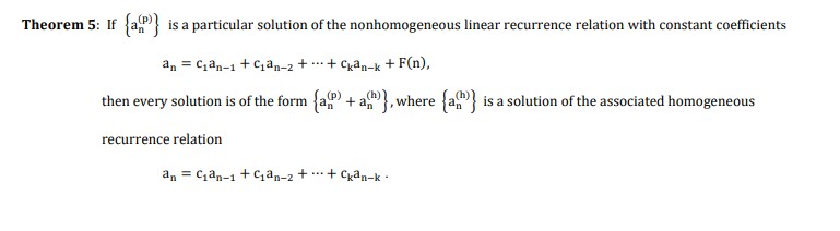 19) Consider the nonhomogeneous linear recurrence