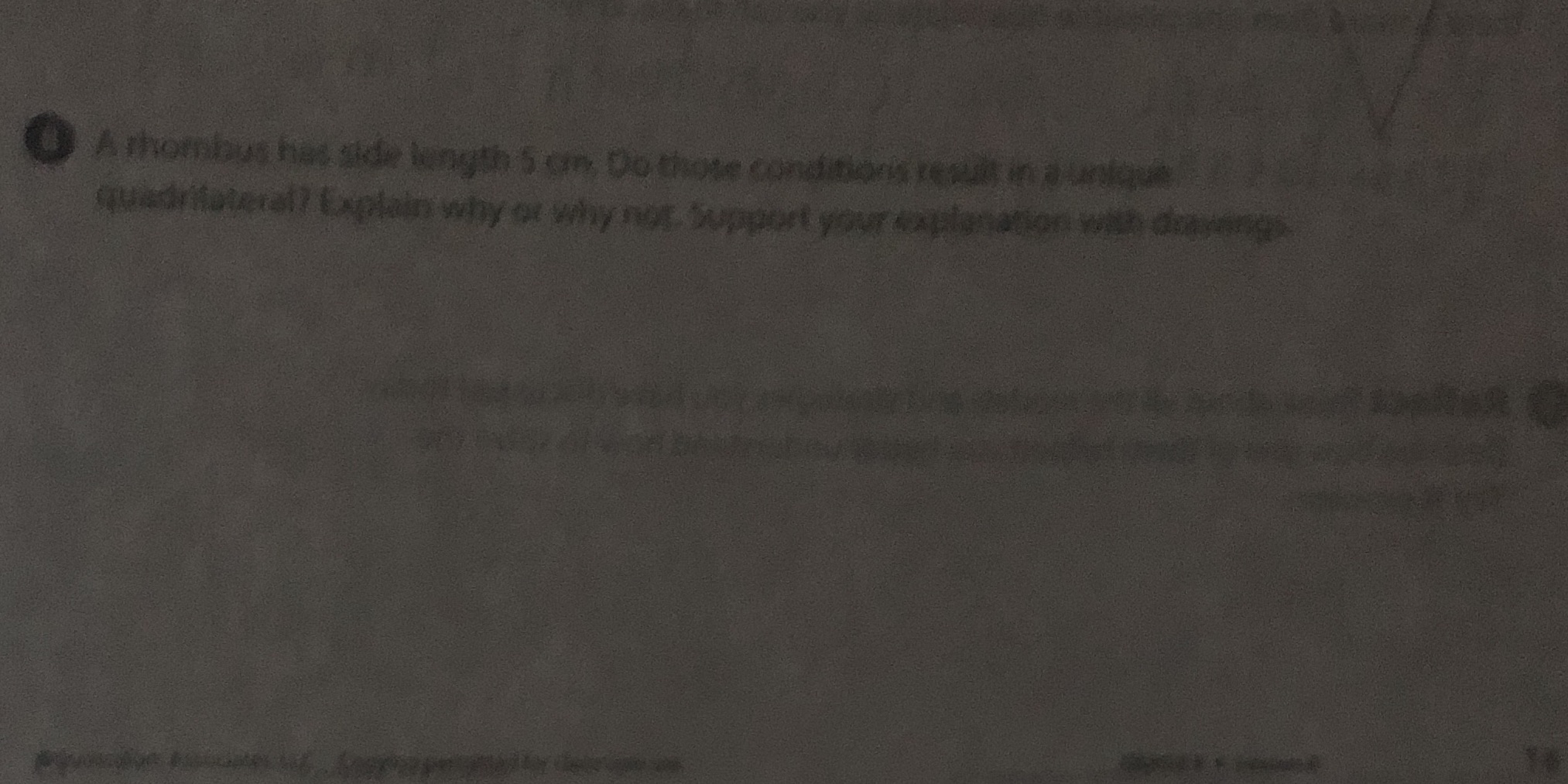 A rhombus has side length 5 cm. Do those