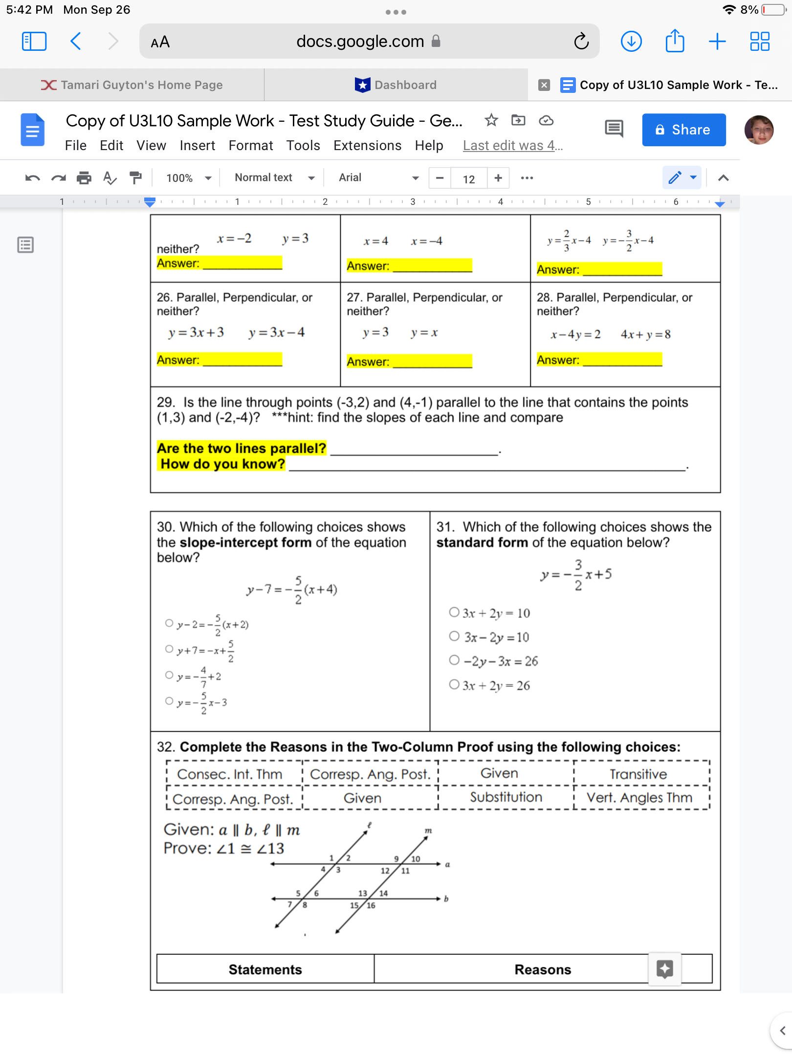 5:42 PM Mon Sep 26 . . . 8% < "> AA