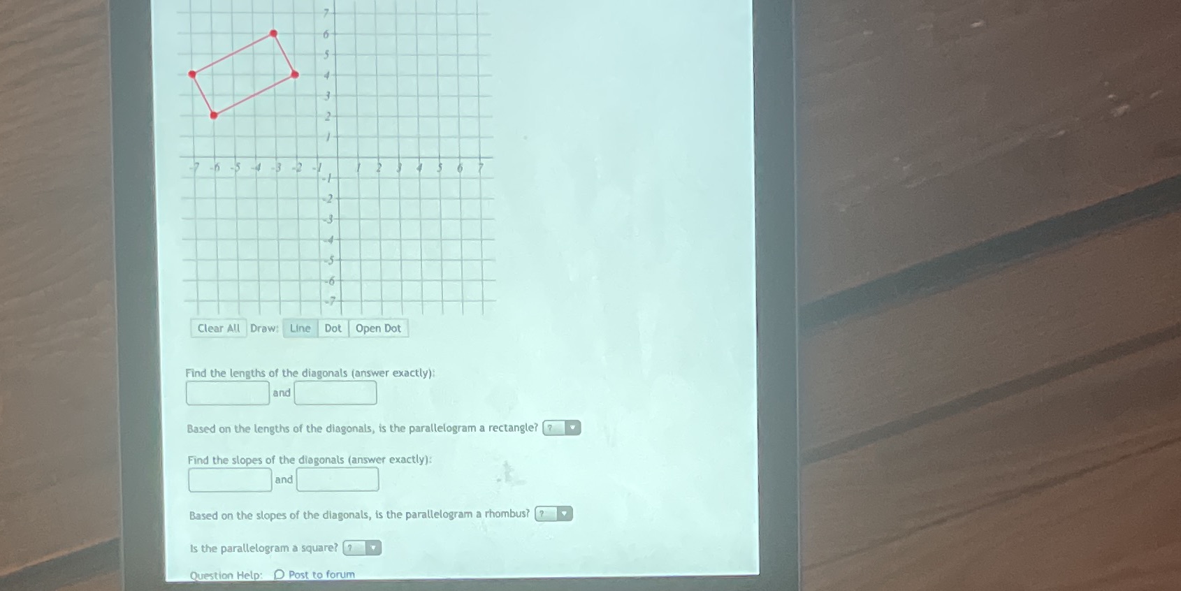 -2 Clear All Draw: Line Dot Open Dot Find the