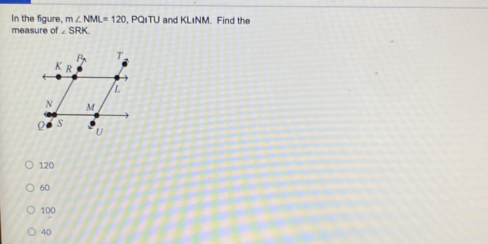 In the figure, m Z NML= 120, PQITU and KLINM.